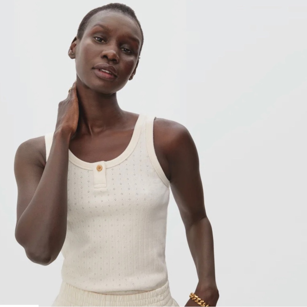 Everlane Tanktop, The Organic Cotton Pointelle Tank, Size XS